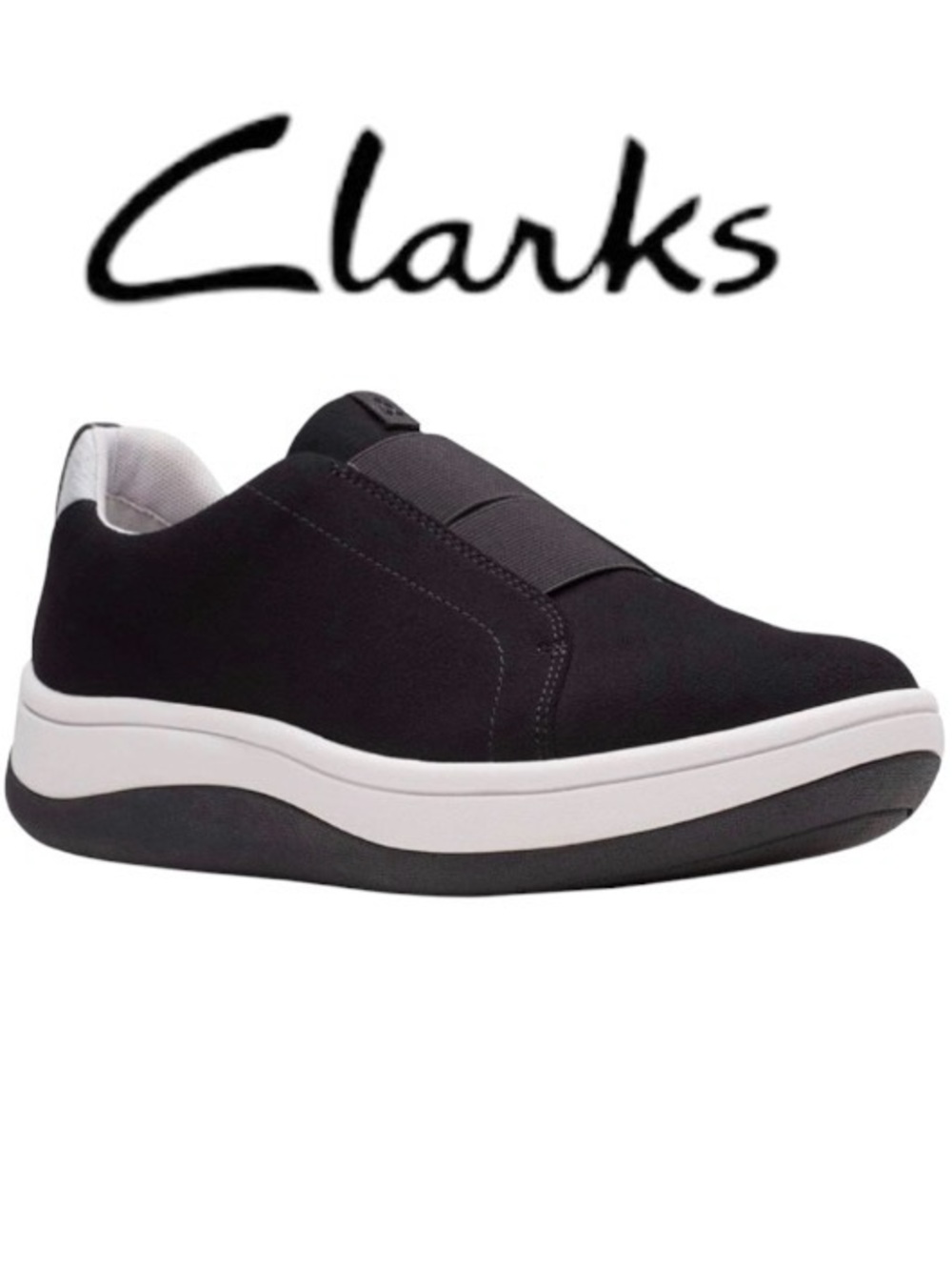 Clarks Size 9 (Wide Width) Cloudsteppers Arla Sage Slip On Shoe, Black